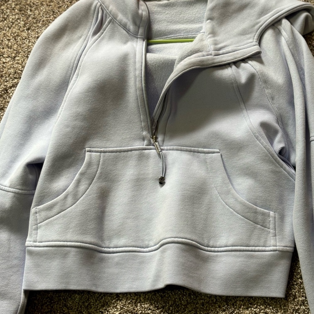 lululemon pastel blue half zip scuba